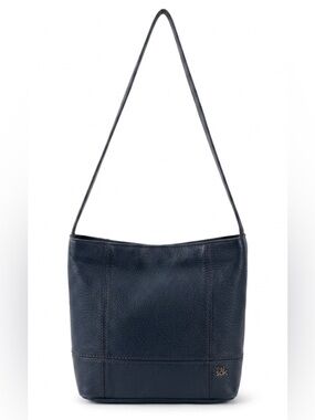 The Sak De Young Hobo Navy Blue Pebbled Leather Shoulder Bag Purse